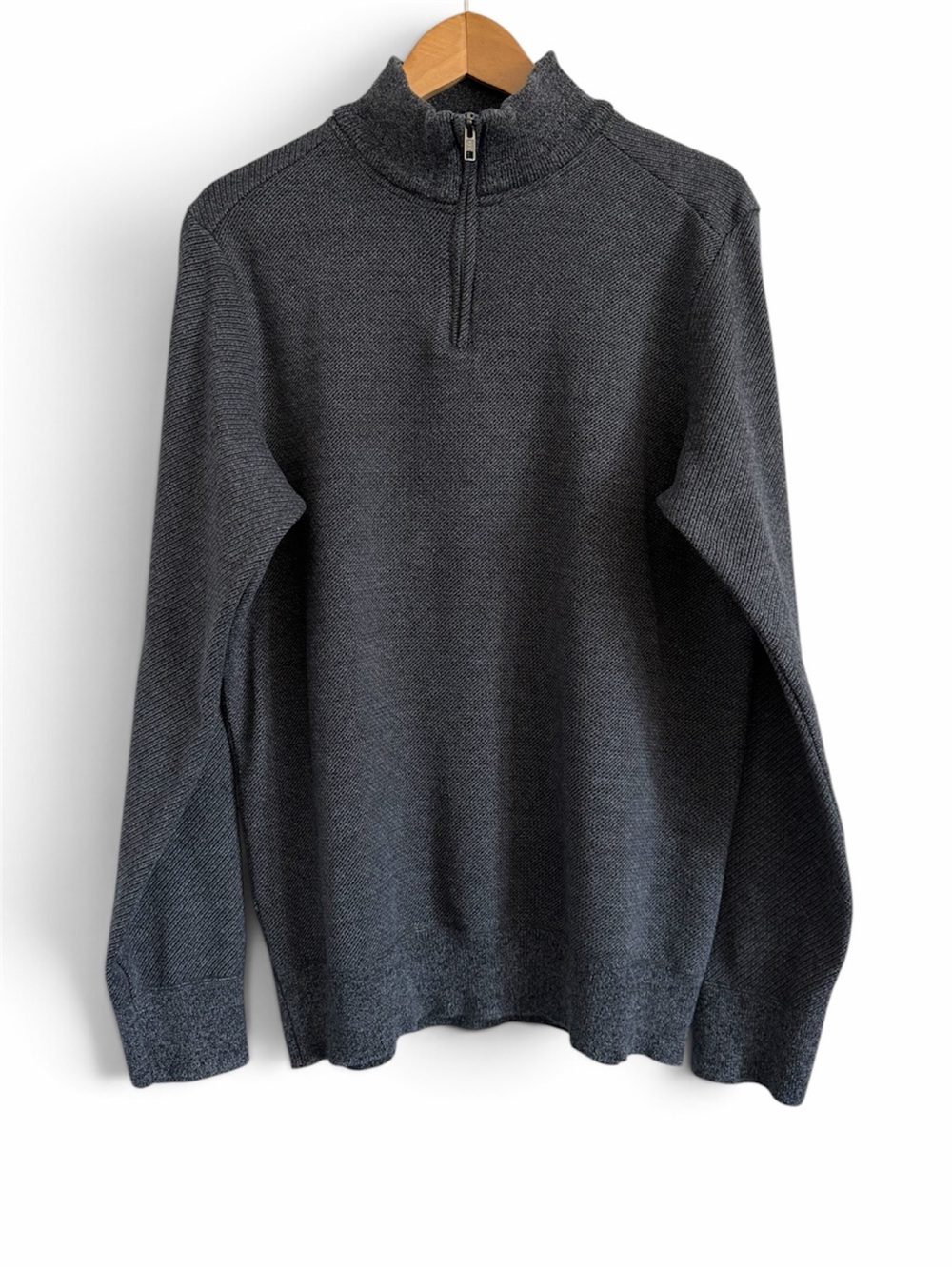 Robert Graham Charcoal Gray Quarter-Zip Sweater